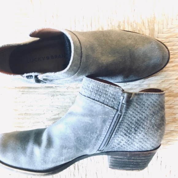 Lucky Brand Shoes - Gray lucky brown distressed ankle boot side zip